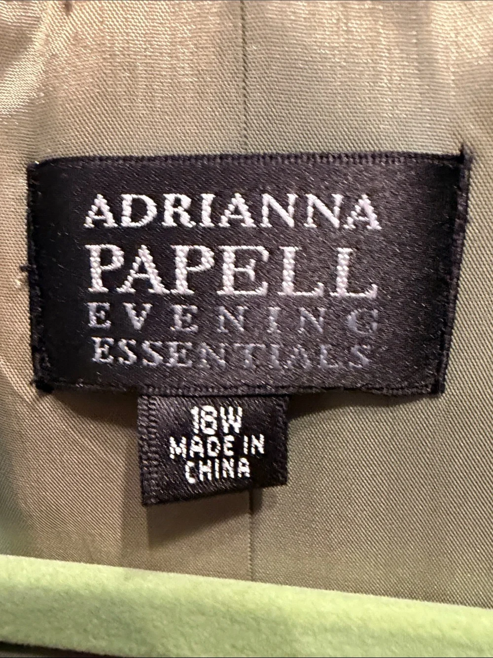 Adrianna Papell Sage Green Ruffle Collar Blazer with Satin Waist Tie